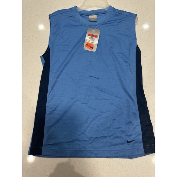 Nike Other - Vtg NOS 2000s Nike Sleeveless Tank Top Boys Kids Large Two Toned Blue NWT